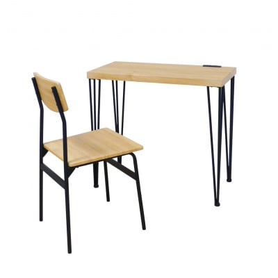 アートデスク2点セットコンセント付　モダンナチュラル