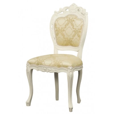 フランシスカチェア肘なし　ホワイト