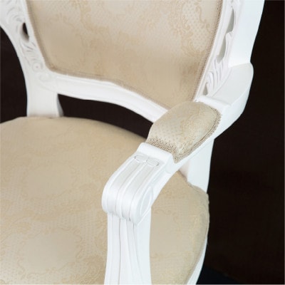 フランシスカチェア肘付　ホワイト