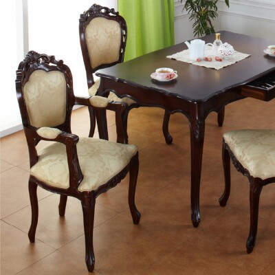 フランシスカチェア肘付　ブラウン