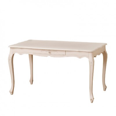 コモ　ダイニングテーブル135　引出付　ホワイト