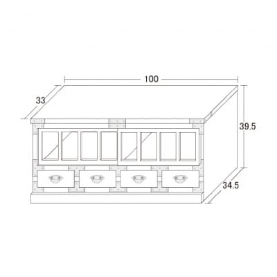 民芸調　ローボード