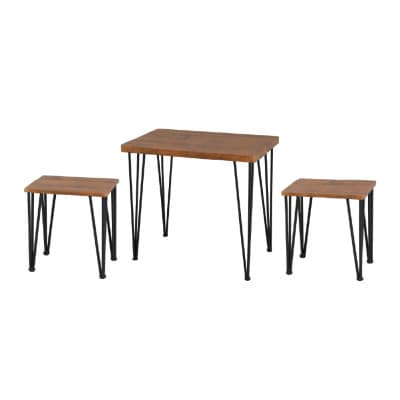 アートダイニング3点セット　ヴィンテージブラウン