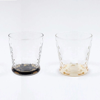 紀州塗り 【ぬりもん de Verr】 フリーグラス 「蒔絵/万葉鶴・白黒」ペアグラス 250ml