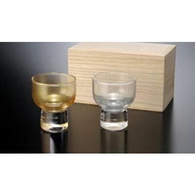 紀州塗り 【ぬりもん de Verre】 盃 「涼金・涼銀」ペアセット 70ml