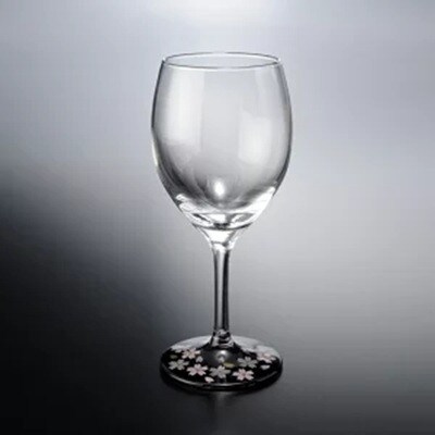 紀州塗り 【ぬりもん de Verre】 ワインカップ 「蒔絵/桜・黒」 300ml