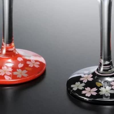 紀州塗り 【ぬりもん de Verre】 ワインカップ 「蒔絵/桜・赤黒」ペアセット 300ml