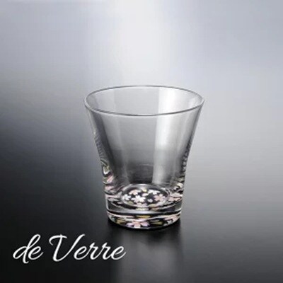 紀州塗り 【ぬりもん de Verre】 フリーグラス 「蒔絵/桜・黒」 210ml