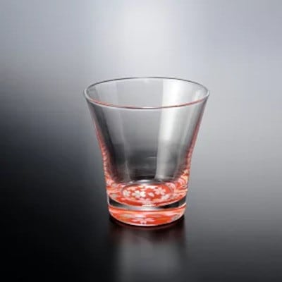 紀州塗り 【ぬりもん de Verre】 フリーグラス 「蒔絵/桜・赤」 210ml