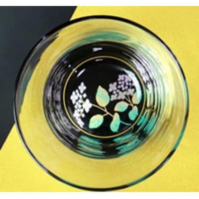 紀州塗り 【ぬりもん de Verre】 フリーグラス 黒/アジサイ 210ml