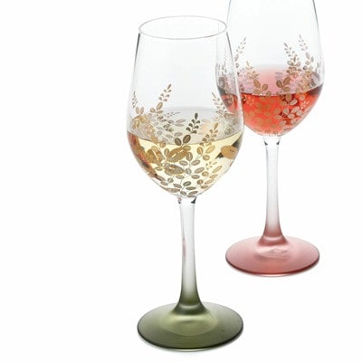 紀州塗り 【ぬりもん de Verre】 ワイングラス 「蒔絵/萩・緑赤」ペアセット 330ml