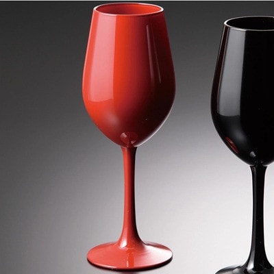紀州塗り 【ぬりもん de Verre】 ワイングラス 「輝光/新精漆・赤」単品 330ml