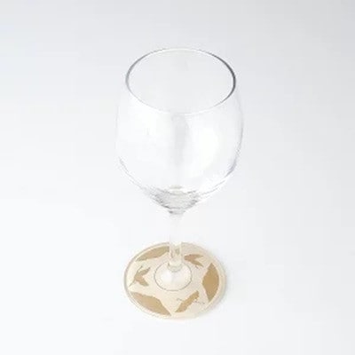 紀州塗り 【ぬりもん de Verre】 ワイングラス 「蒔絵/万葉鶴・白」単品 300ml