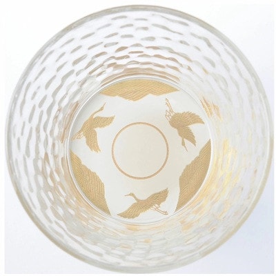 紀州塗り 【ぬりもん de Verre】 フリーグラス 「蒔絵/万葉鶴・白」単品 250ml