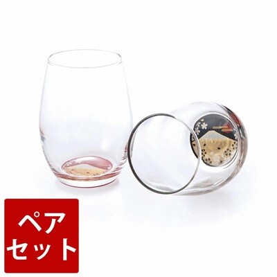 紀州塗り 【ぬりもん de Verre】 ダルマグラス 「蒔絵/富士山・赤黒」ペアセット 200ml