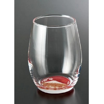 紀州塗り 【ぬりもん de Verre】 ダルマグラス 「蒔絵/富士山・赤」単品 200ml