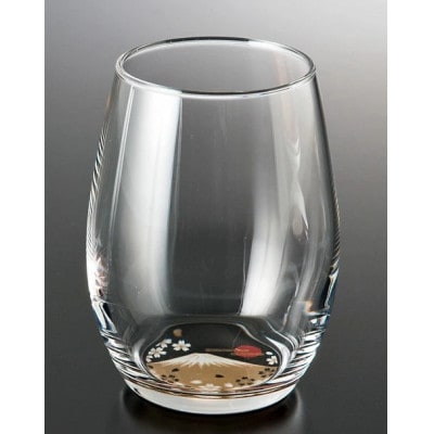 紀州塗り 【ぬりもん de Verre】 ダルマグラス 「蒔絵/富士山・黒」単品 200ml