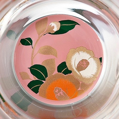 紀州塗り 【ぬりもん de Verre】 耐熱マグカップ 「蒔絵/ピンク・黄」ペアセット 330ml