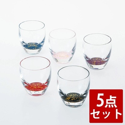 紀州塗り 【ぬりもん de Verre】 冷酒グラス きらり 5点セット 100ml