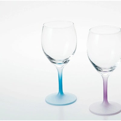 紀州塗り 【ぬりもん de Verre】ワイングラスクールグラデーション 青紫ペアセット 300ml
