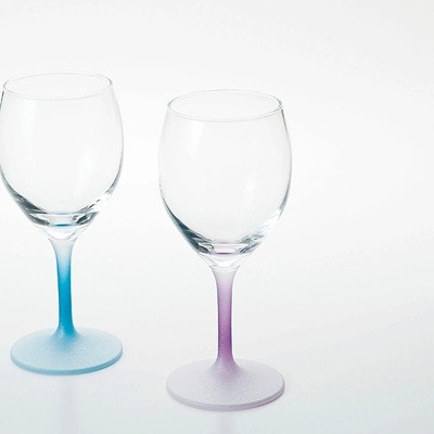 紀州塗り 【ぬりもん de Verre】ワイングラスクールグラデーション 青紫ペアセット 300ml