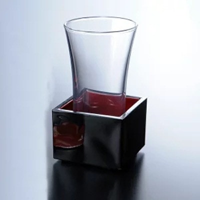 紀州塗り 【ぬりもん de Verre】 一口グラス マスセット(亀)黒 100ml