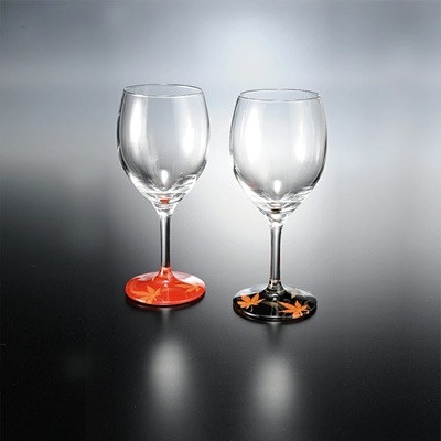 紀州塗り 【ぬりもん de Verre】 ワイングラス 「蒔絵/紅葉・赤黒」 300ml
