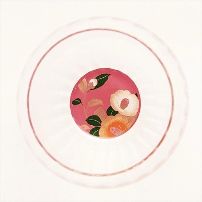紀州塗り 【ぬりもん de Verre】タンブラーグラス 「蒔絵/椿・ピンク」木箱入り 380ml