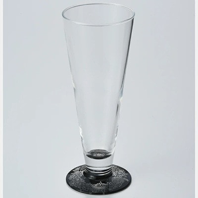 紀州塗り 【ぬりもん de Verre】ピルスナーグラス 「蒔絵/ボタニカル・銀」 285ml