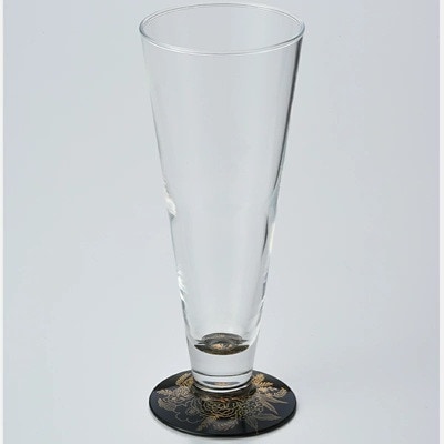 紀州塗り 【ぬりもん de Verre】ピルスナーグラス 「蒔絵/ボタニカル・金」 285ml