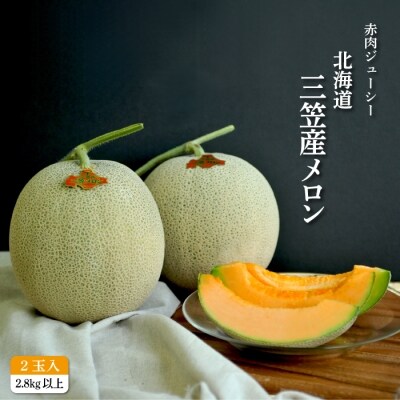 《2023年分受付中》とろける食感と甘い香り北海道三笠メロン2玉入(2.8kg以上)【01001】 | ふるさと納税のお礼品