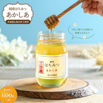 純粋はちみつ(あかしあ)600g《令和8年7頃より発送予定》【0106301】