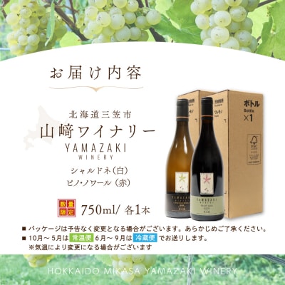三國シェフ推奨!山崎ワイン(赤・白2本セット)各750ml【02002】