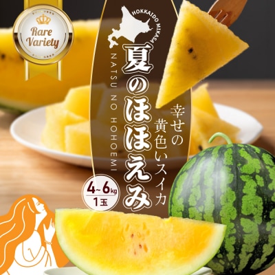 《2026年分受付中》黄色いスイカ夏のほほえみ1玉(4～6kg)【01146】