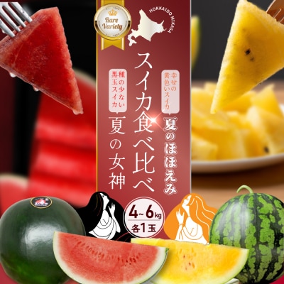 《2026年分受付中》スイカ2種(夏のほほえみ・夏の女神)食べ比べセット【01148】