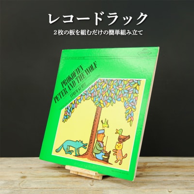 大工さん手作りの組み立てシリーズ《レコードラック》【43003】
