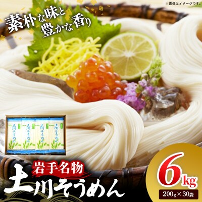 岩手名物「土川そうめん」6kg(200g×30袋)