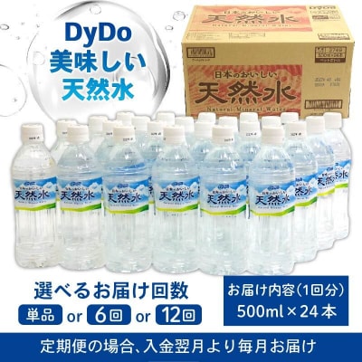 DyDo 日本のおいしい天然水 500ml×24本 水 定期便 ふるさと納税