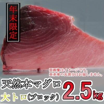 【年末限定受付】高豊丸天然本まぐろ　大トロ2.5kg(小分けカット済)