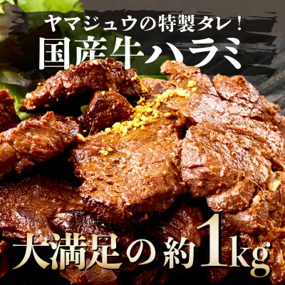 ヤマジュウの特製タレ漬け!牛ハラミ肉1kg