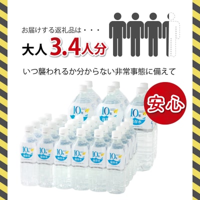 災害・非常時保存用「10年保存水」(10年保存可能)　1.8L×6本&400ml×24本