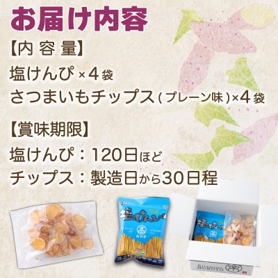 塩けんぴ&さつまいもチップス(プレーン味)　計660g　計8袋