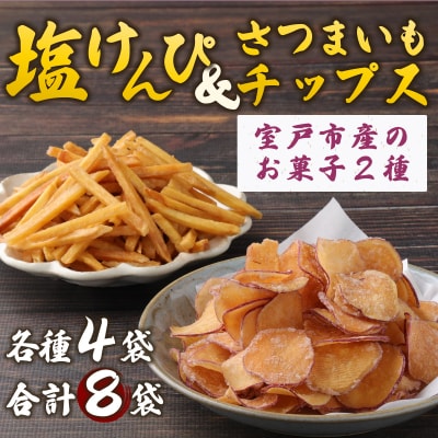 塩けんぴ&さつまいもチップス(味付けなし)　計660g　計8袋
