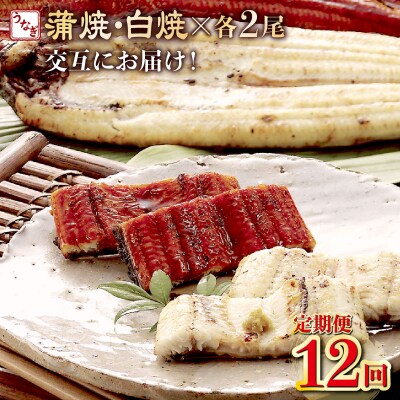 蒲焼き・白焼きを交互にお届け!国産うなぎ2尾【全12回定期便】