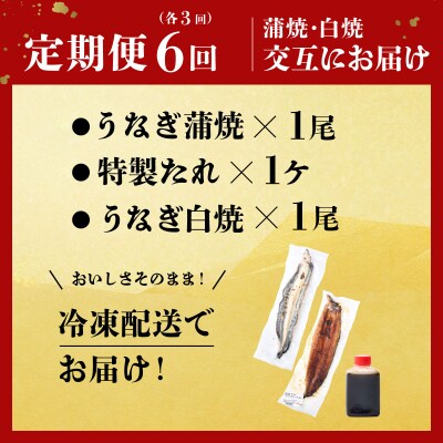 蒲焼き・白焼きを交互にお届け!国産うなぎ1尾【全6回定期便】