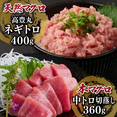 天然本まぐろ中トロ刺身と天然まぐろネギトロセット