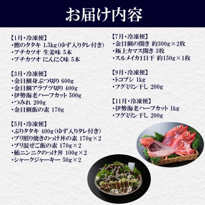 【年末限定】室戸の海の幸うまいもん定期便(年6回・奇数月お届け) 定期便 海鮮 魚介類 海の幸 