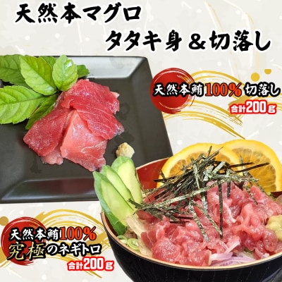天然本マグロ タタキ身(ネギトロ)と 切り落とし セット 【合計400g】