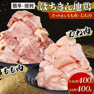 はちきん地鶏 カット済み もも肉・むね肉 合計800g セット 大容量 室戸市 