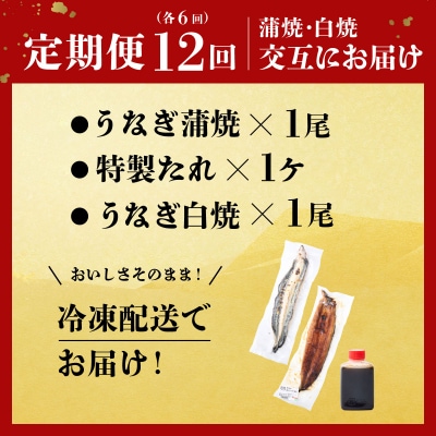 蒲焼き・白焼きを交互にお届け!国産うなぎ1尾【全12回定期便】